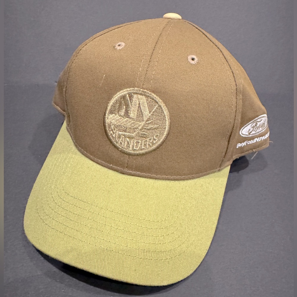 NHL NY Islanders fan gear. Green/ camo Cap with Logo Ford Auto .New never worn.